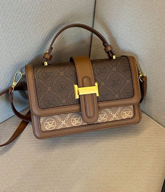 Brown And Light Brown Meduim Handbag