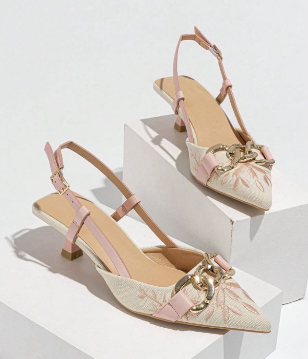 Women's High-heeled Sheos Adorned With Rhinestones