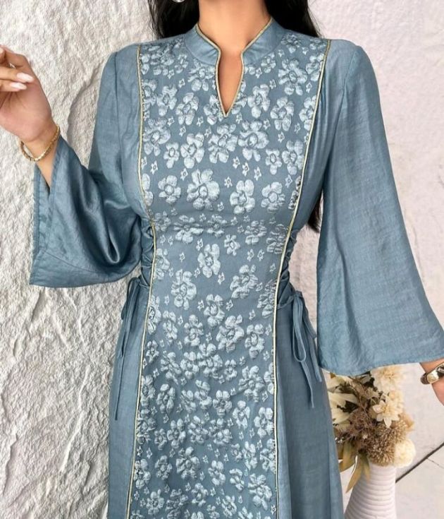 Women's Light Blue Dress Suitable For Everday Wear